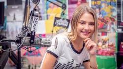 卡娅Maciak in the WMSC radio booth